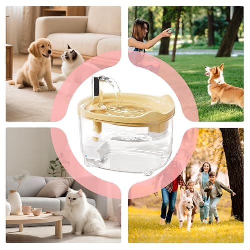 Fontaine à eau automatisée Hiemible pour chats 1500ml filtreau silencieux