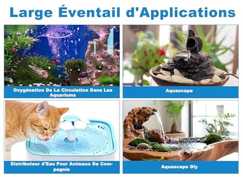 Pompe de Remplacement Super Silencieuse et Compatible pour Fontaine à Eau pour Animaux de Compagnie avec Débit Réglable