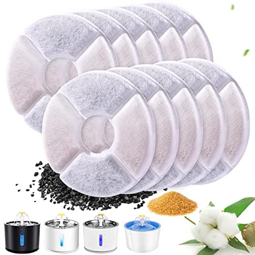 RBAYSALE Filtre Fontaine Eau Chat Charbon Actif, 10PCS Filtru d'Eau Remplacement pour Fontaine à Eau de Chien/Chat, avec