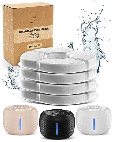 Fontaine à eau super silencieuse Pretty Paw Fontaine à Chat sans BPAavec LED et Filtre à Charbon Actif - KatzenOase Pro — Filtres