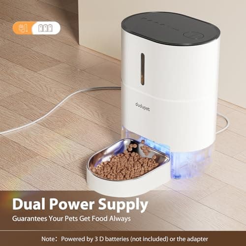 DUDUPET Distributeur de Croquettes pour Chats Automatique - 4L Télécommande WiFi - Bon Appétit Convient aux Chats et aux
