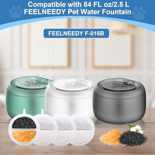 Filter Fontaine Eau Chat, 2 Lot Filtre Fontaine Chat, Centrales Éponge Insonorisantes Feelneedy F-016, Pompe Fontaine Ea