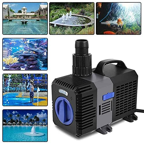 YAOBLUESEA Super ECO Pompe de Bassin, bassin koï, consommation faible, axe en céramique, jusqu'à 3000L/H