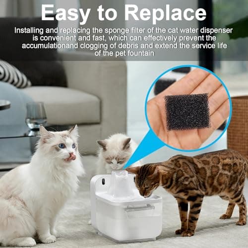 Filtres de rechange pour fontaine à eau chats chiens 30 pièces 35x25x9mm noir