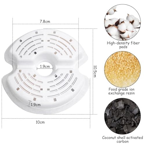 Filtre Fontaine Eau Chat 4 Pièces 2L & |5L - Filtration Triple Charbon Actif | Filtres de Rechange pour Fontaine de Chat