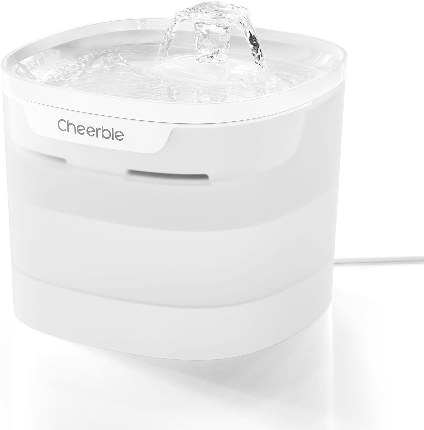 Cheerble E1 Lite Fontaine a Eau Chat 2L Ultra Silencieuse sans Pompe avec Technologie MagDrive™ Filtre à Charbon Actif -