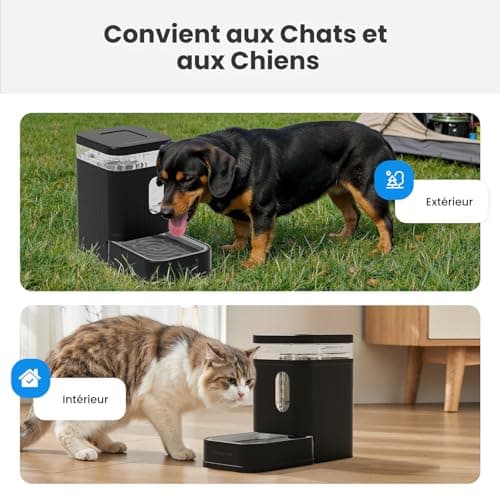 Gardner Pet Distributeur Eau Chat Automatique 6.5L, Gravité sans Électricité, Gamelle en Acier Inoxydable et Sans BPA -