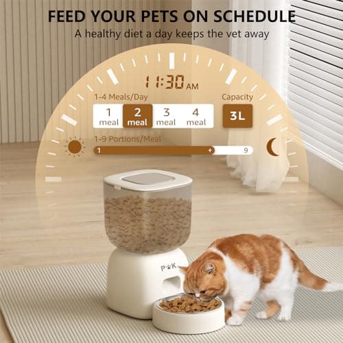 Distributeur de croquettes automatique chat PUPPY KITTY, autonomie batterie 180J, programme alimentation personnalisé, e