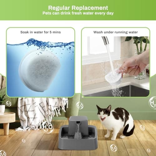 Filtre Fontaine Eau Chat Carbone de Rechange 7,5L 3,7L 1,8L Céramique Avalon Pagoda