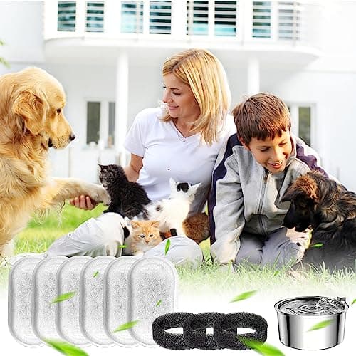 Filtres à Charbon Fontaine Chat 20 Packs + Éponge en Mousse 10 Pièces - Filtres en Mousse Remplaçables pour Fontaine à E