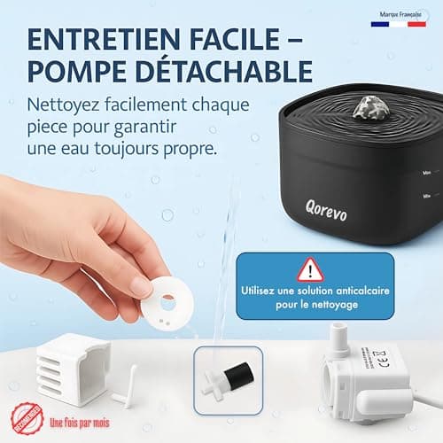 Fontaine à Eau pour Chat Super Silencieuse | Lot de 6 Filtres avec Filtration Avancée |5L | Eau Fraîche et Propre pour C
