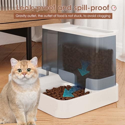 Distributeur Croquettes et Abreuvoir Automatique pour Chats et Chiens avec Fonction Timer - Gris