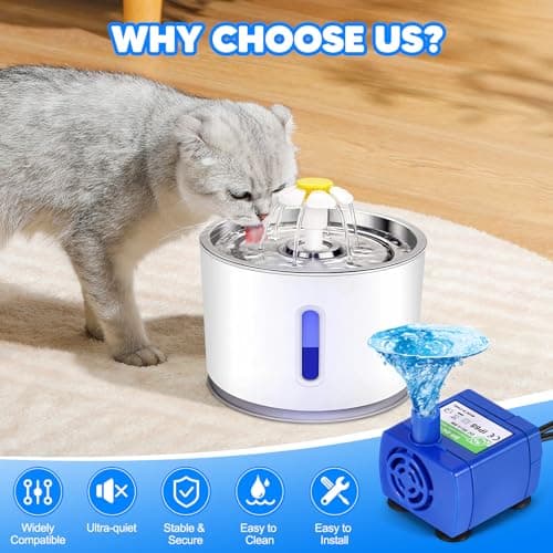 Pompe de Remplacement UNISOPH pour Fontaine de Chat - Moteur Ultra-Silencieux à Faible Consommation Submersible | Pompe