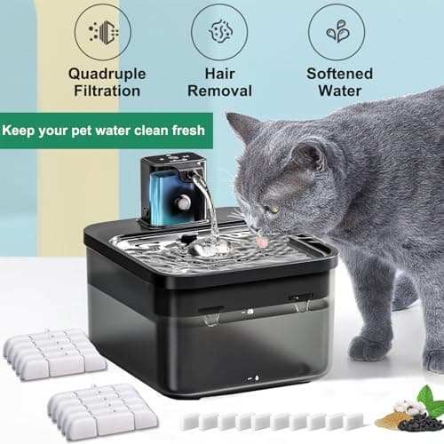 Hantoc DPWFP6 20 Packs Fontaine à Eau pour Chat avec Filtration à Charbon et Résine, Idéale pour Chatons et Adultes, Fon