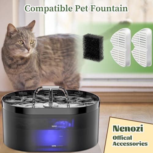 <think>

</think>

Filtres pour fontaine à chat Lot de 6 + Filtres en mousse Triple filtration Éponge pour chat Filtrati