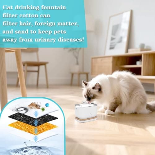 Filtre Fontaine Eau Chat PLWF105/PLWF115/PLWF005 Résine Charbon Actif 24PCS Noir Éponge Mousse Compatible Filtre Fontain