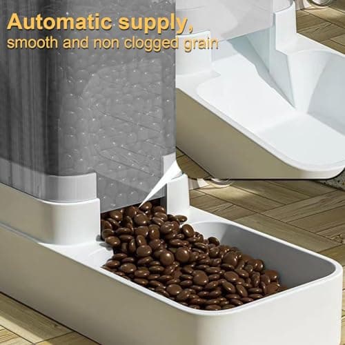 Distributeur Croquettes Chat Automatique, Mangeoire Automatique par Gravité pour Chien et Chat, 3,8 L