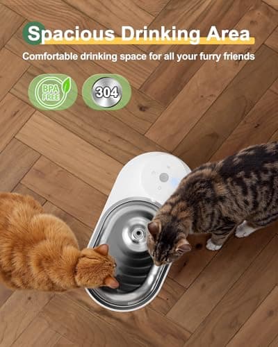 Gimars 4L Fontaine Chat sans Fil Batterie Rechargeable 5000mAh pour Chats et Chiens avec Détecteur de Mouvement et 2 Fil