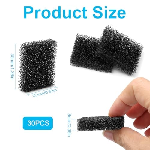 Filtres de rechange pour fontaine à eau chats chiens 30 pièces 35x25x9mm noir