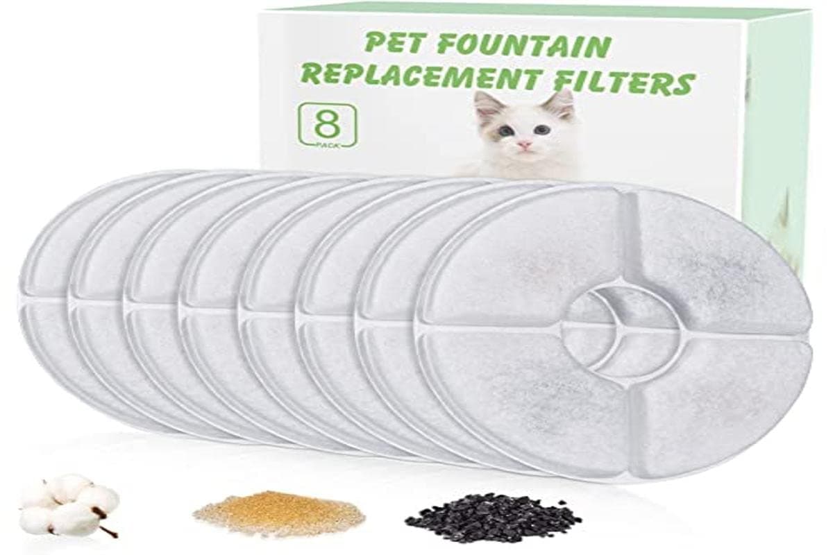 Filtre pour fontaine à eau pour chat - Grande capacité de 1,6L - Avec résine et charbon actif - Idéal pour chats actifs