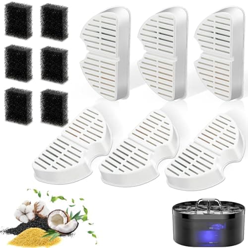 <think>

</think>

Filtres pour fontaine à chat Lot de 6 + Filtres en mousse Triple filtration Éponge pour chat Filtrati