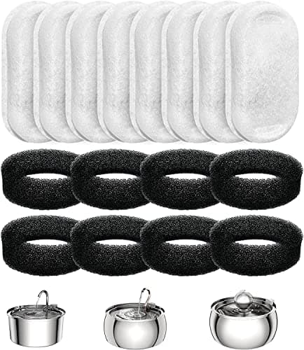 Filtres pour Fontaine à Eau pour Chat - Filtre de Remplacement Charbon Épongues Mousse 8 Pièces | Idéal pour Chat | Remp