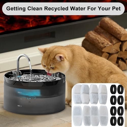 Filtres de fontaine à eau Zemiu 16 pièces, 8 filters fontaines pour chats + 8 mousses filtres pour fontaine de chats |2L