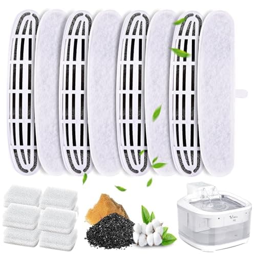 Filtres Fontaine FT999 pour Chat 8 Pièces filtre à eau pour chat, idéal pour chats actifs, eau fraîche toujours disponib