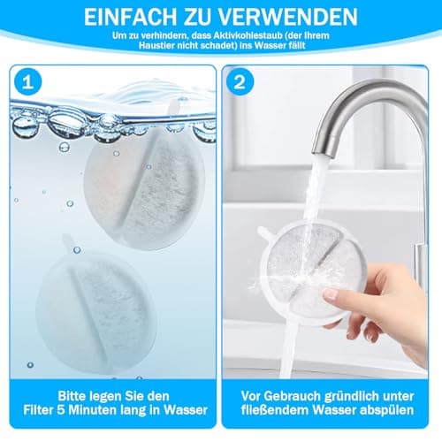 Filtres ATSGJLZN pour fontaine à eau de 2,5 L + Tri-filtration + Charbon actif + Éponge + Multifonctionnels + Eau fraich