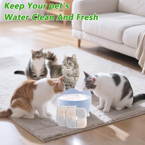 Foydream Filtrage 4x pour Fontaine Chat / Chien, Filtre Eau avec Charbon Actif et Résine, 20 pcs Remplacement Purificate
