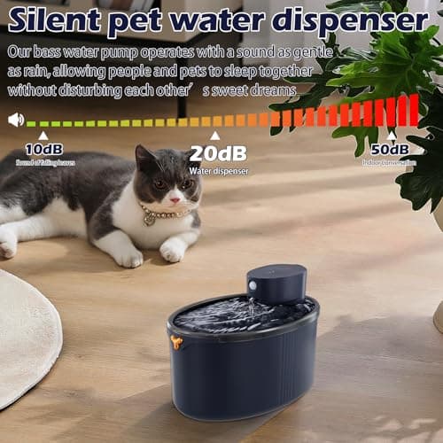 Focenat Fontaine à Eau pour Chat Silencieuse 2,5L Automatique avec Détecteur de Mouvement et Filtre - Attire les Chatons