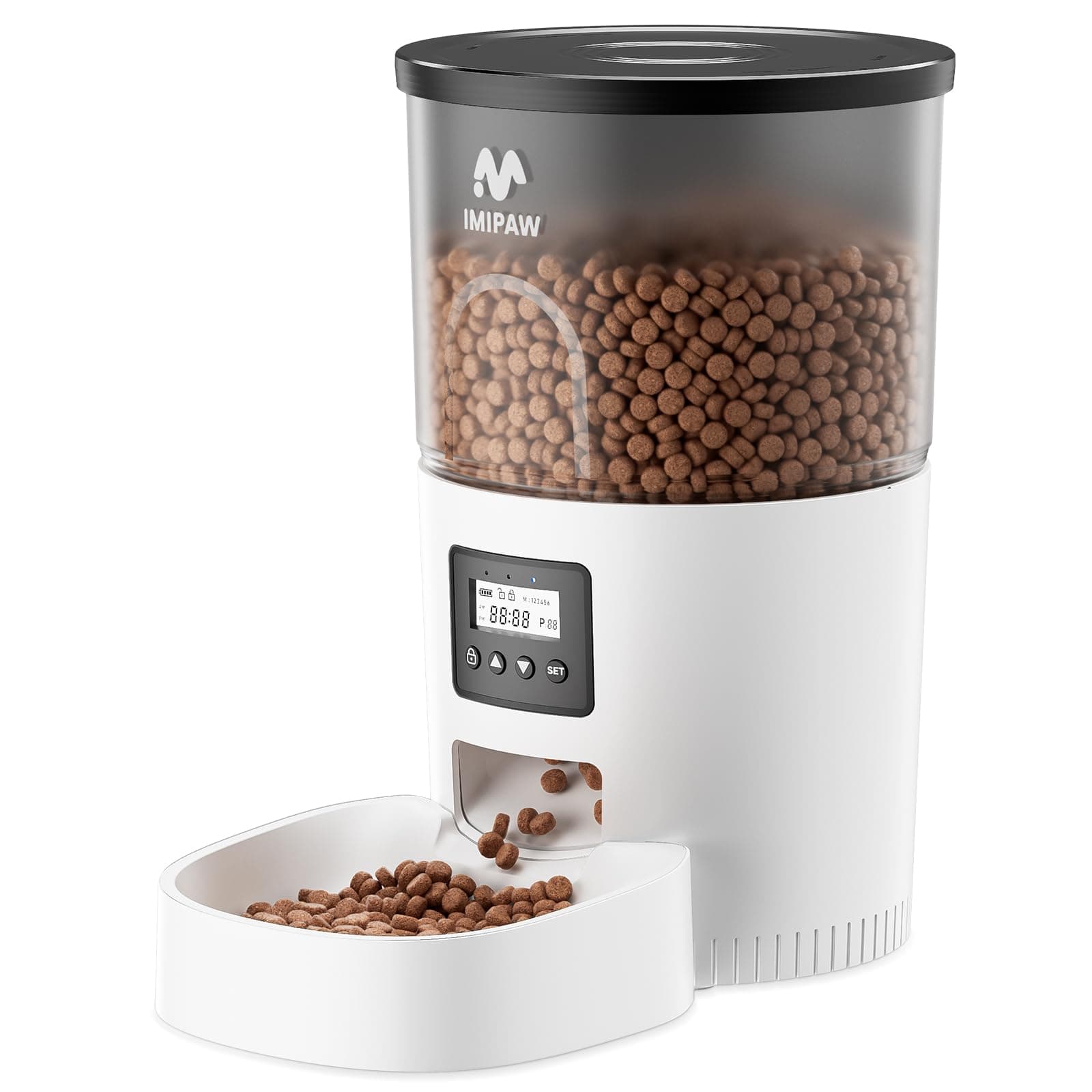 Distributeur Croquettes Chat Automatique IMIPAW 3L Programmable 1-6 Repas Jour