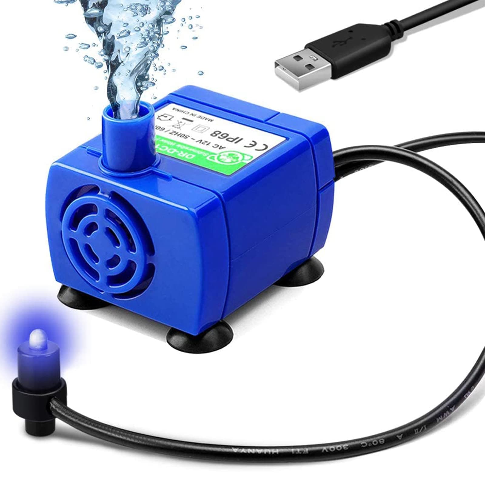 Ewilibe Pompe de Fontaine à Chat et Chien Silencieuse en Acier avec Veilleuse LED pour Chiens de Compagnie