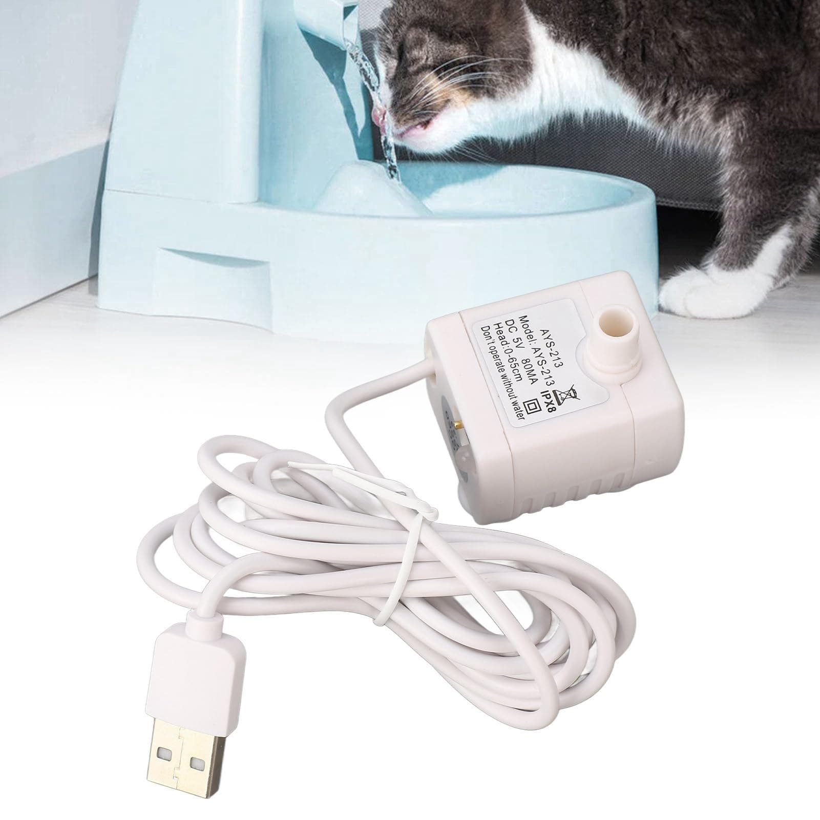Pompe de Fontaine Silencieuse pour Chat | Ultra Silencieuse Moteur sans Balais USB | Mini Pompe à Eau Anti-Combustion à