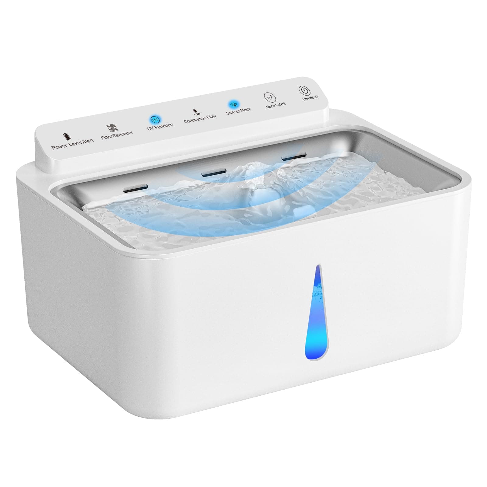 Fontaine à eau automatique sans fil Chat Chien 5L stérilisation UV détecteur de mouvement rechargeable 5000mAh