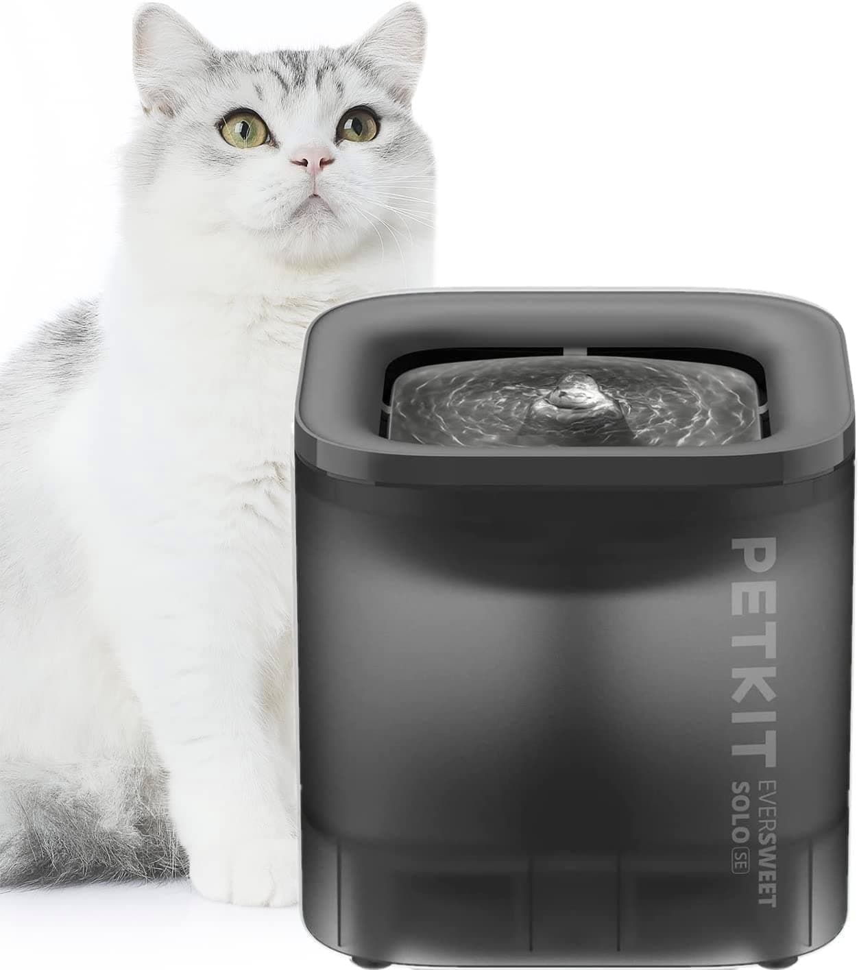 PETKIT CYBERTAIL Fontaine à Eau pour Chats - Pompe à Eau sans Fil, Moins de 25dB, Lumières LED, 1,8L avec Filtre |0 pour
