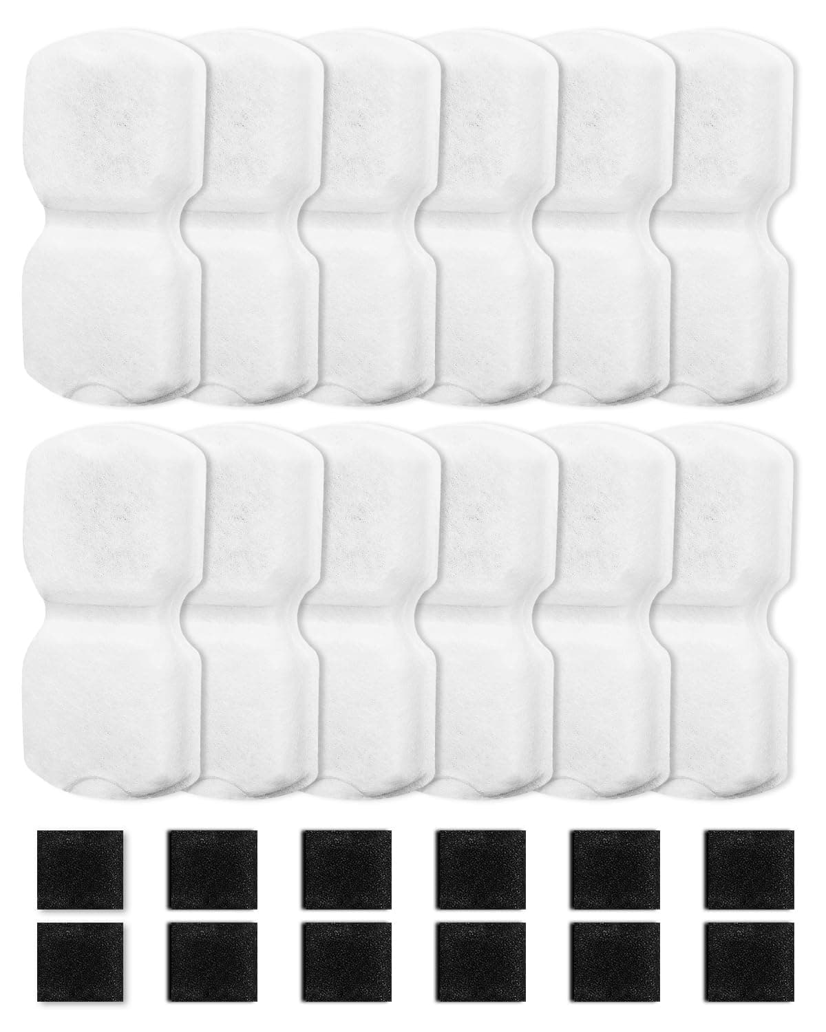 Haliya filtres pour fontaine à chat GIOTOHUN 2,2 l - Lot de 24 filtres (12 + 12) - pour chats - filtres interchangeables