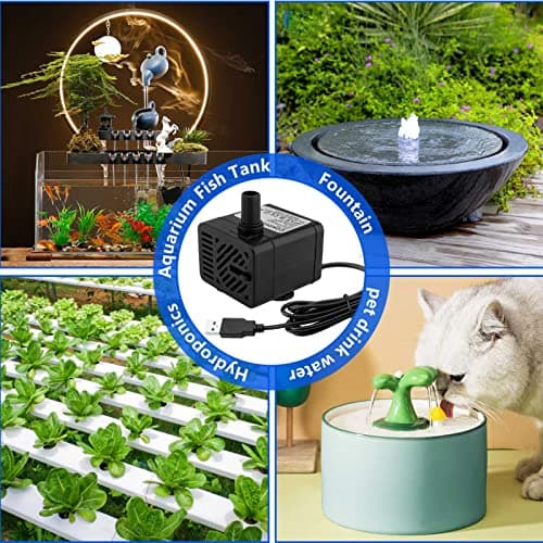 Mini pompe à eau submersible USB, petite et ultra silencieuse pour animals de compagnie et aquariums, intérieur ou extér