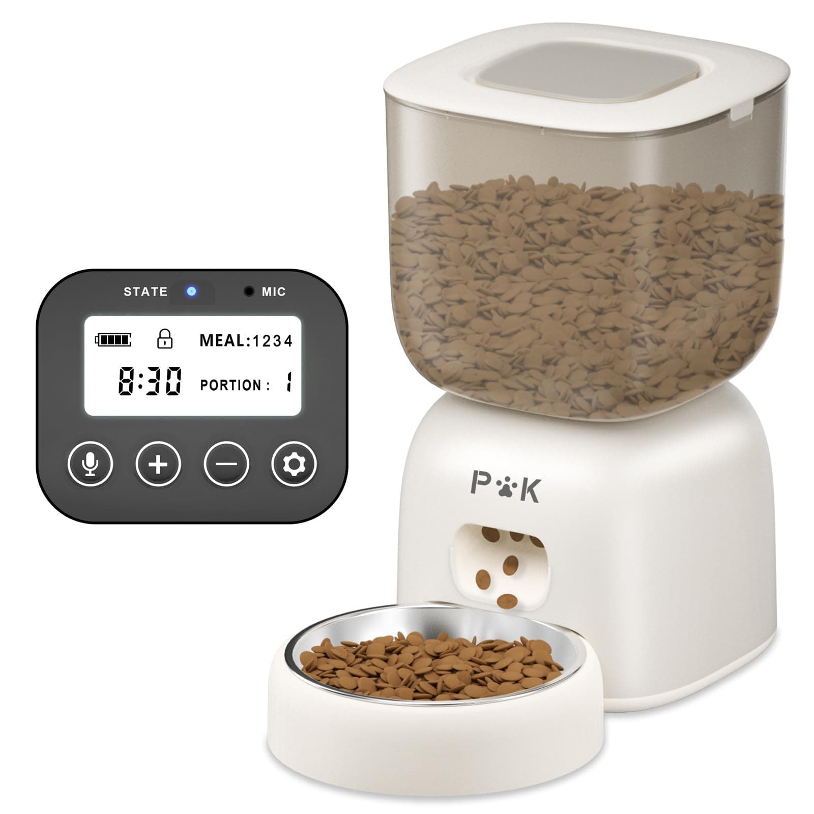 Distributeur de croquettes automatique chat PUPPY KITTY, autonomie batterie 180J, programme alimentation personnalisé, e