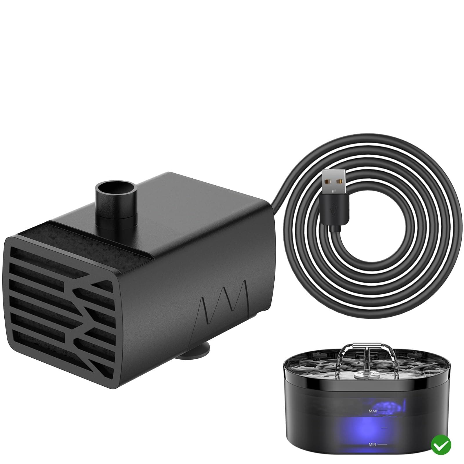 Pompe à Eau électrique silencieuse pour fontaine à eau pour chats, faible consommation, moteur efficient