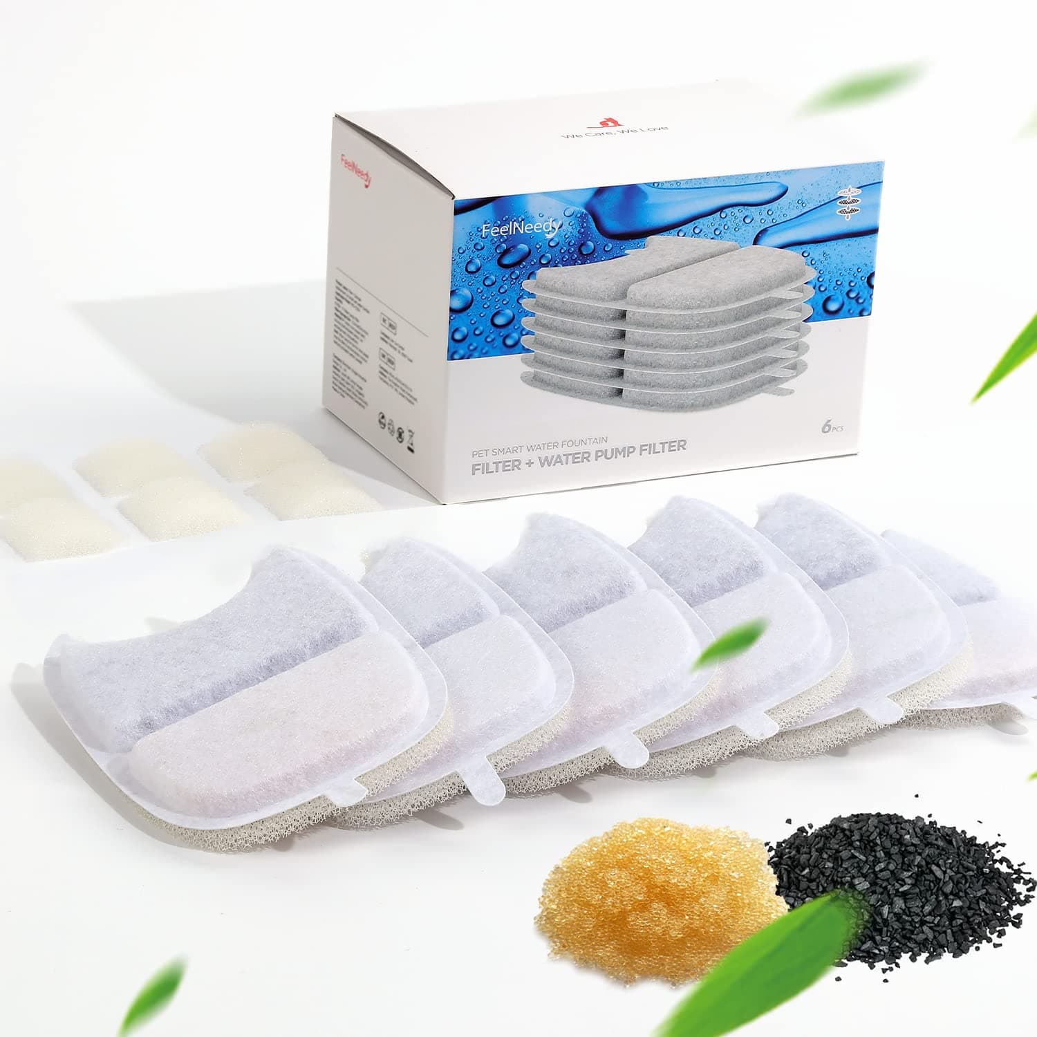 Filtres de FEELNEEDY YPD-C004 pour Chat [6 pièces] - Fontaine à Boire - Accessoire santé pour chat - Filtres interchange