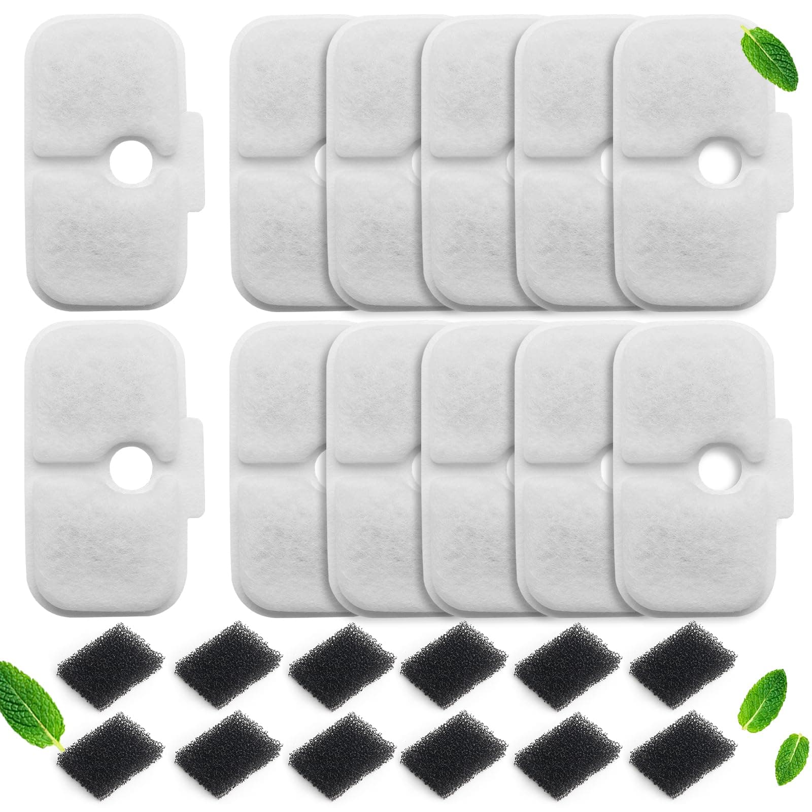 UBASTER Filtre de fontaine à eau pour chat avec 12 éponges, compatible avec PETLIBRO Dockstream PLWF005 / PLWF105 / PLWF