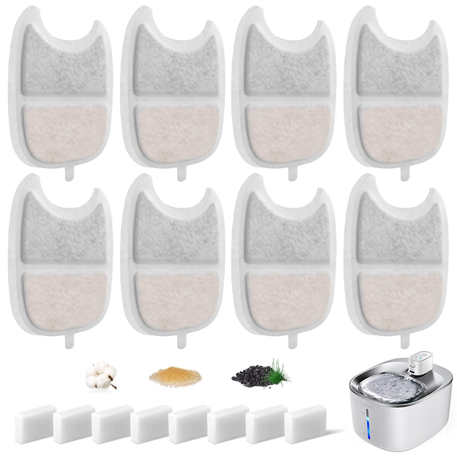 Hantoc Filtres à Charbon et Éponge en Mousse pour Chat YPD-C004
Filtres à Charbon 8 Pièces et Éponge en Mousse 8 Pièces
