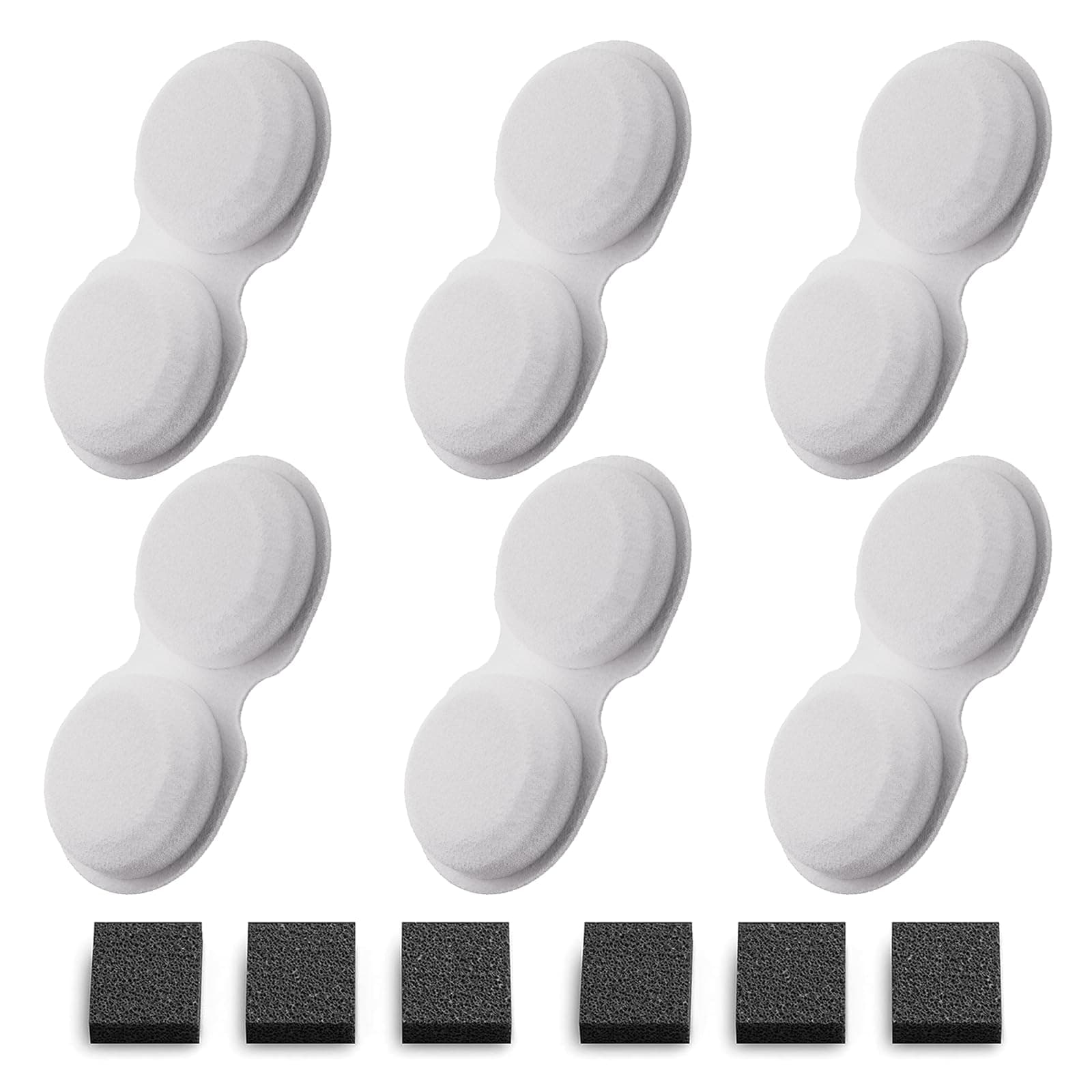 VOUAAOOD Fontaines à eau pour chat - Filtration des impuretés - Adoucissement de l'eau - 6 filtres à charbon + 6 éponges
