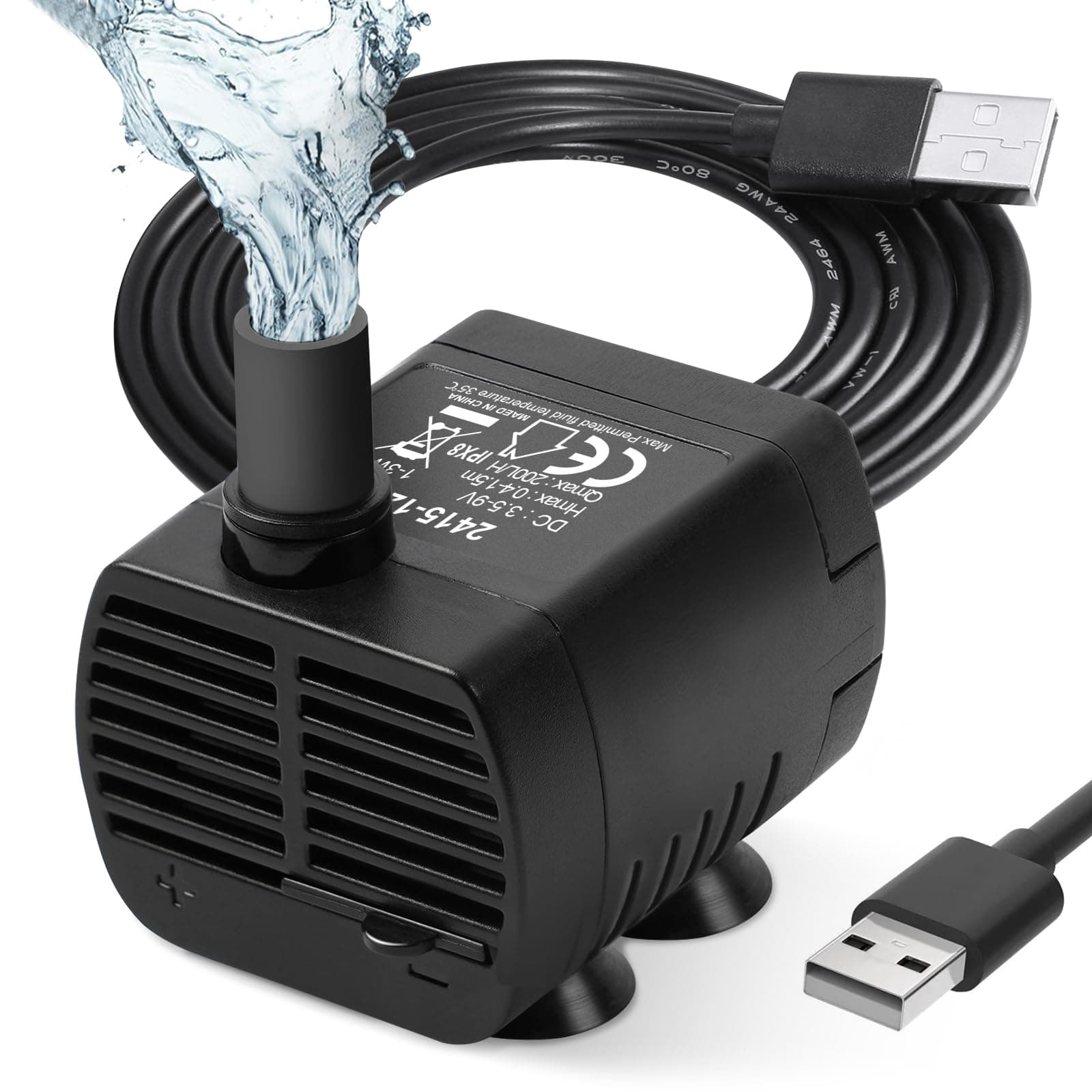 Pompe Eau Flintronic Aquarium Ajustable 200L/H 3W Ultra-Silencieux Pompe Catit Étang Fish Tank Fontaine Réservoir Poisso