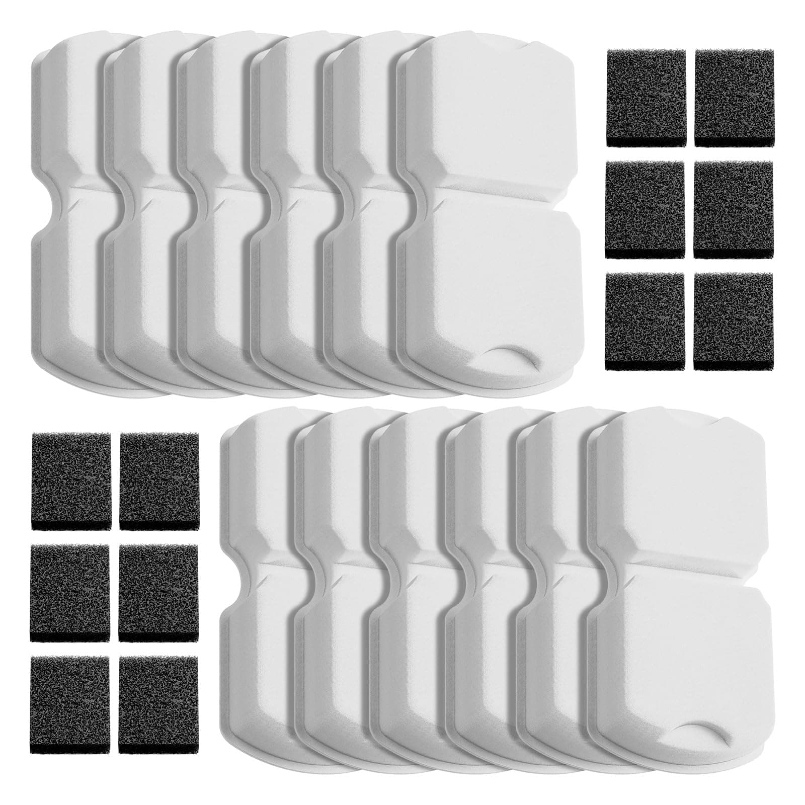 IHOUONE Filtration d'Eau pour Chat: 24 Filtres de Fontaine à Eau - Charbon Activé + Éponges - Matériaux de Haute Qualité