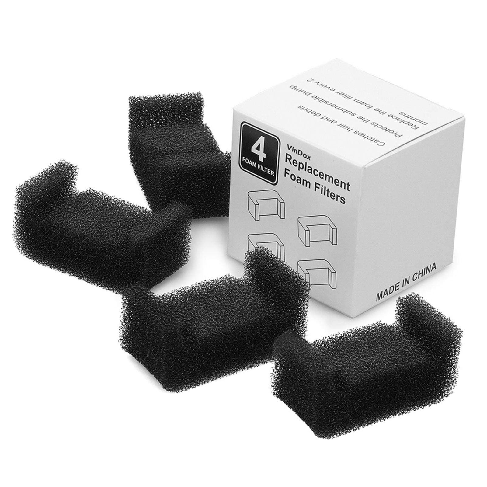 Filtre en Mousse De Remplacement Carbone pour Fontaine À Eau Chats et Chiens, 4 Pièces, Améliore la Qualité de l'Eau pou