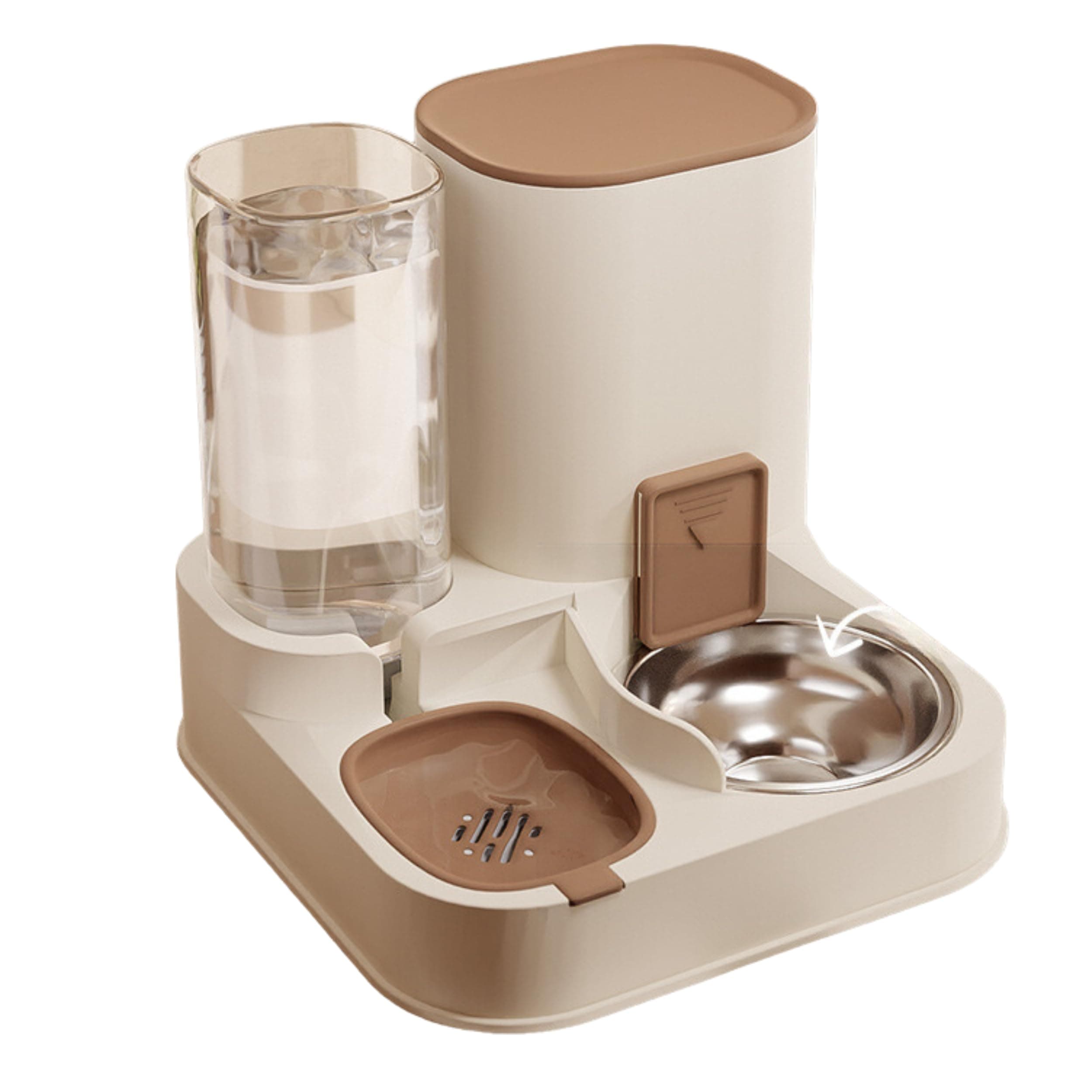 Mangeoire et abreuvoir 2 en 1 pour chats et chiens - Distributeur automatique de nourriture et d'eau | Facile à nettoyer