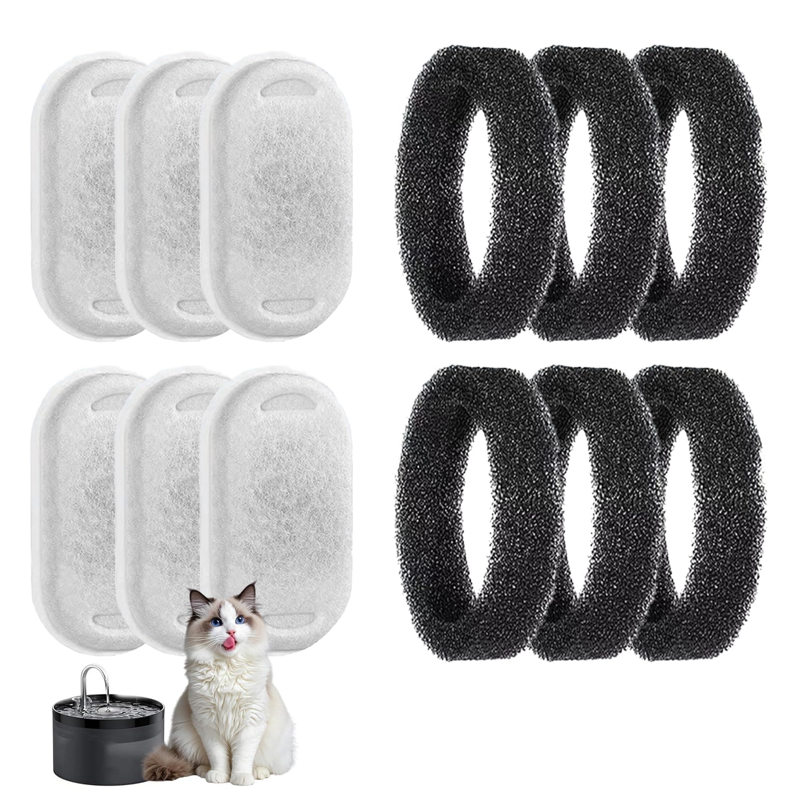 <think>

</think>

Lot de 12 filtres de rechange pour fontaine à eau pour chat, 6 filtres à charbon actif + 6 filtres en