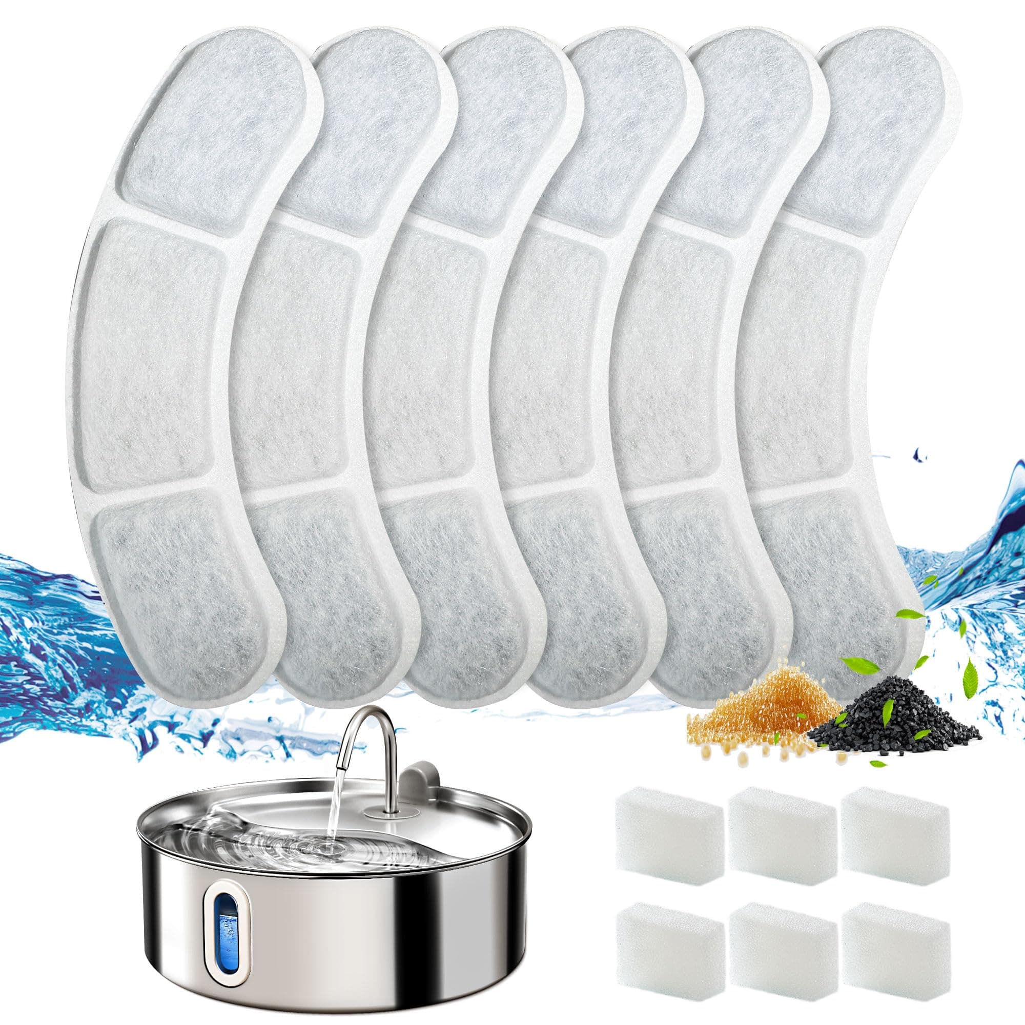 FUKUMARU Filtrateurs pour Fontaine Chat 12 Piès Compatibles Fontaine Chien 7L FUKUMARU | Haut Filtration | Convient aux